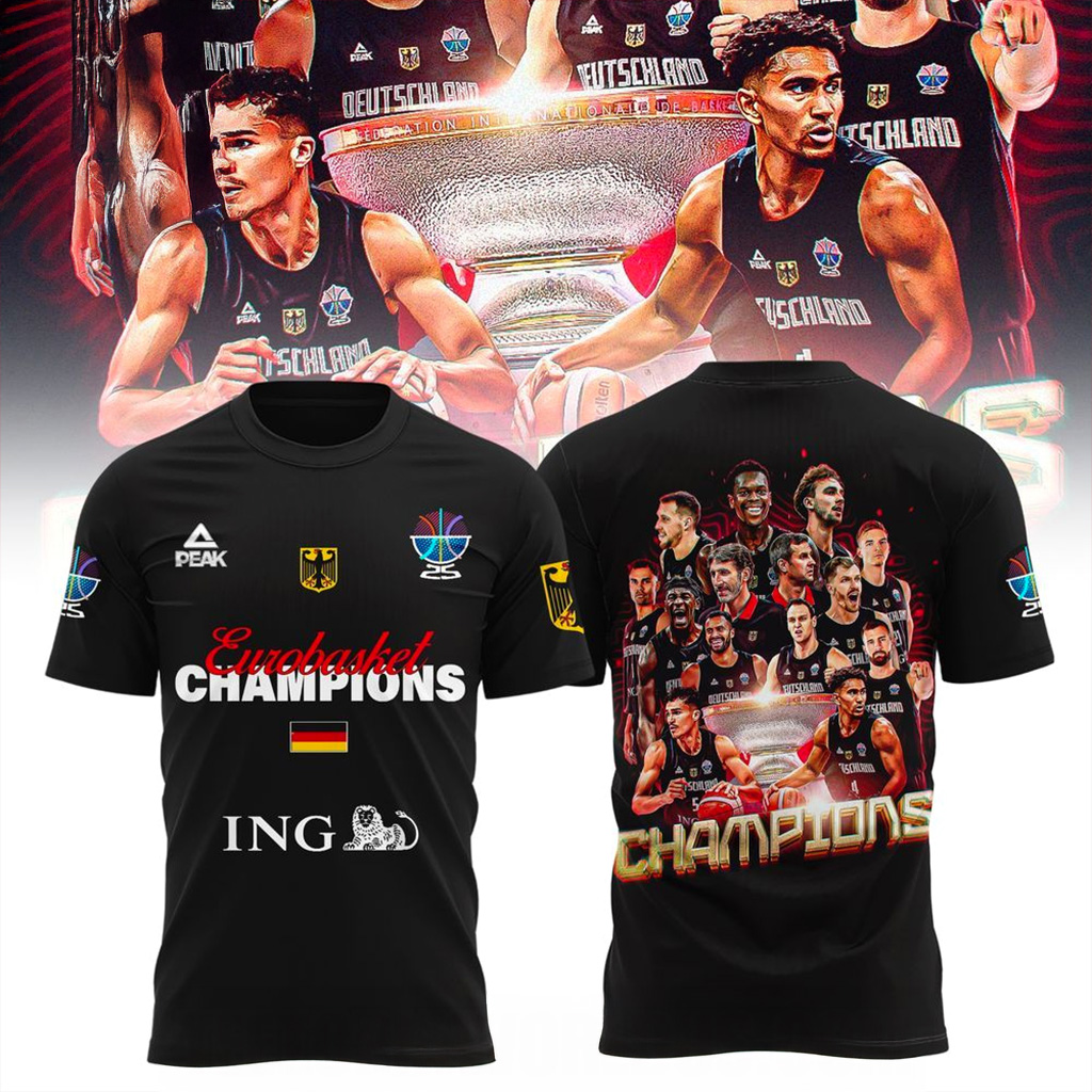 Germany Eurobasket Champions 2025 Black T-Shirt Fan Merch Best Gift For Him