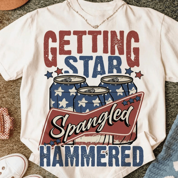 Getting Star Spangled Hammered T-shirt 4th Of July Independence Day Gifts