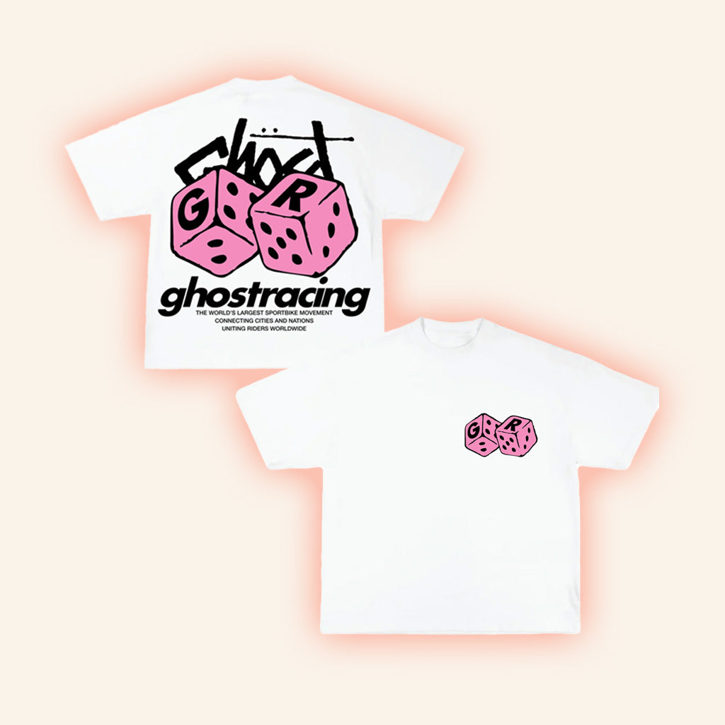 Ghost Racing Merch Pink Loaded Dice Shirt White Gifts For Her