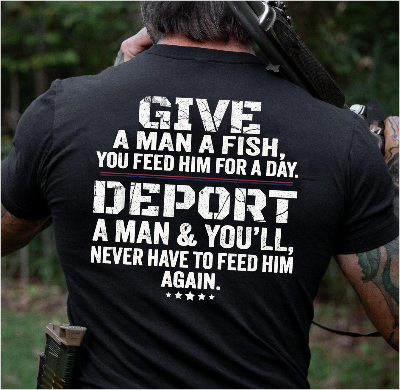 Give A Man A Fish You Feed Him For A Day Shirt Funny Fishing T-Shirt Father's Day Gifts For Dad