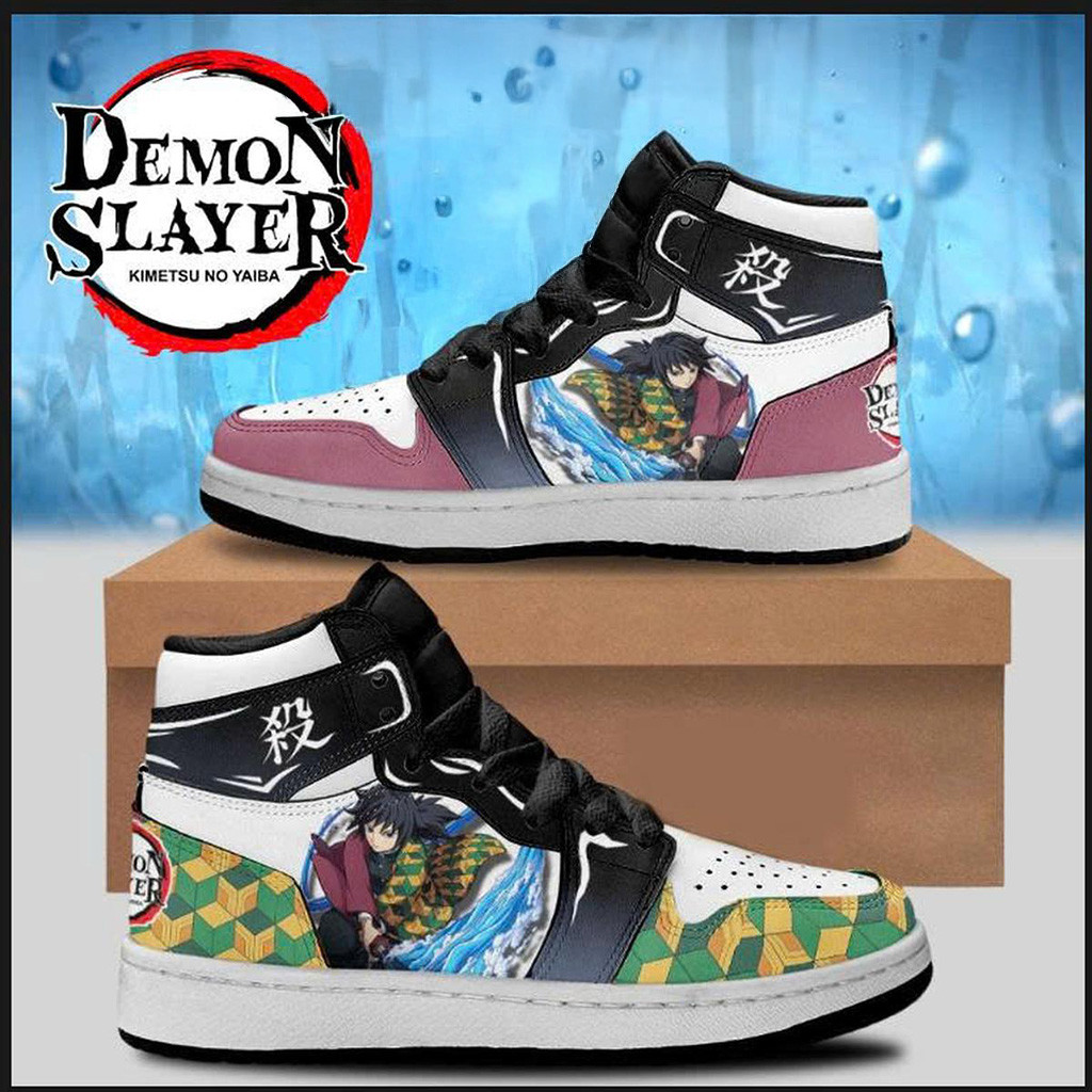 Giyu Tomioka Demon Slayer Air Jordan 1 Shoes Sneaker Giyu Tomioka Merch Gifts For Him