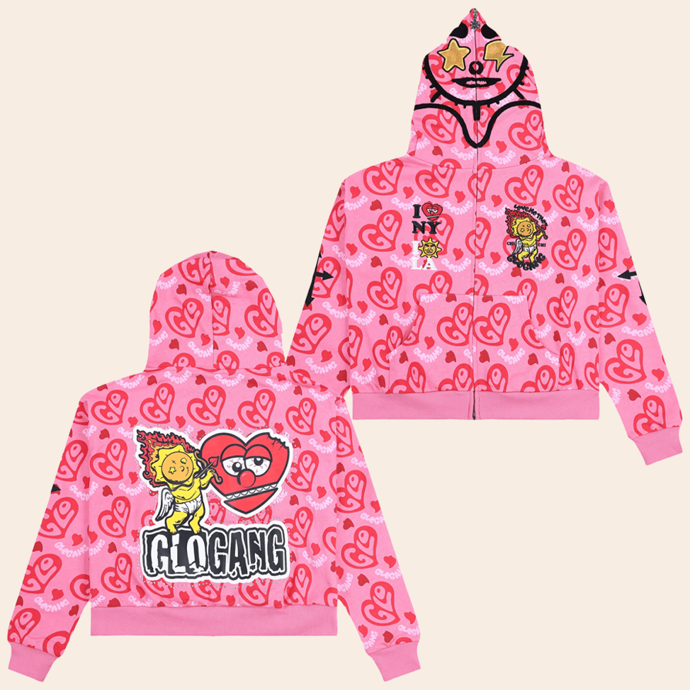 Glo Gang Hoodie Glo Gang I Heart Glo Full Zip Hoodie Birthday Gifts For Her Gifts For BFF