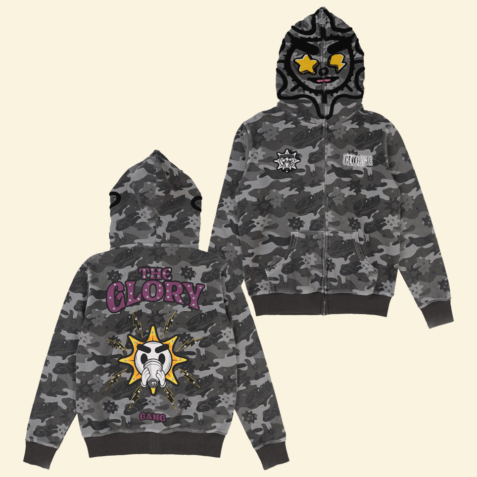 Glo Gang Hoodie The Glory Camo Full Zip Hoodie Father's Day Birthday Gifts For Husband