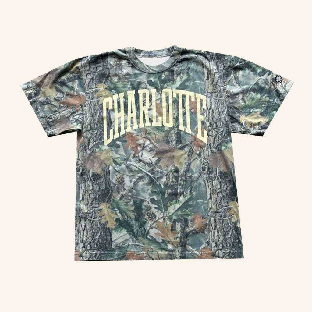 Glory Days Apparel Charlotte Big Block Faded Camo T-Shirt Birthday Ideas For Dad
