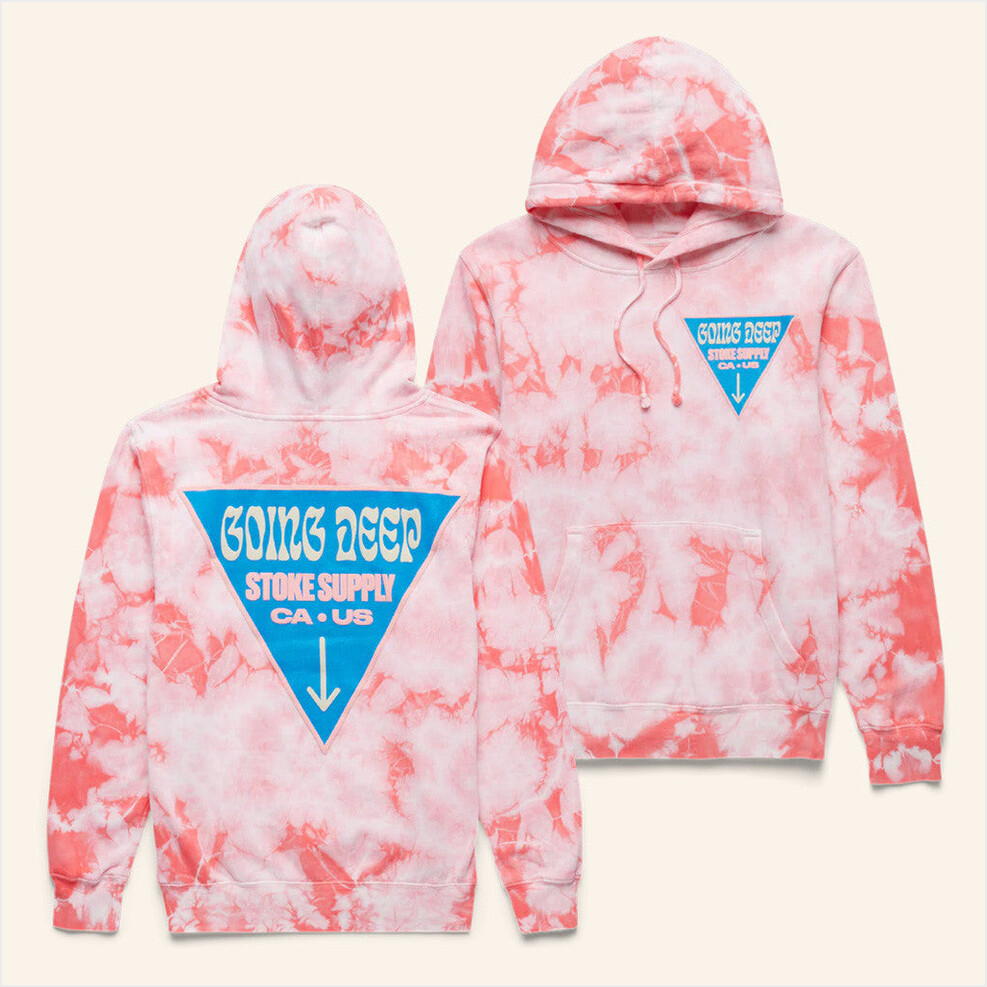 Going Deep Coral Tie-Dye Hoodie Chad And Jt Merch Unique Best Friend Birthday Gifts