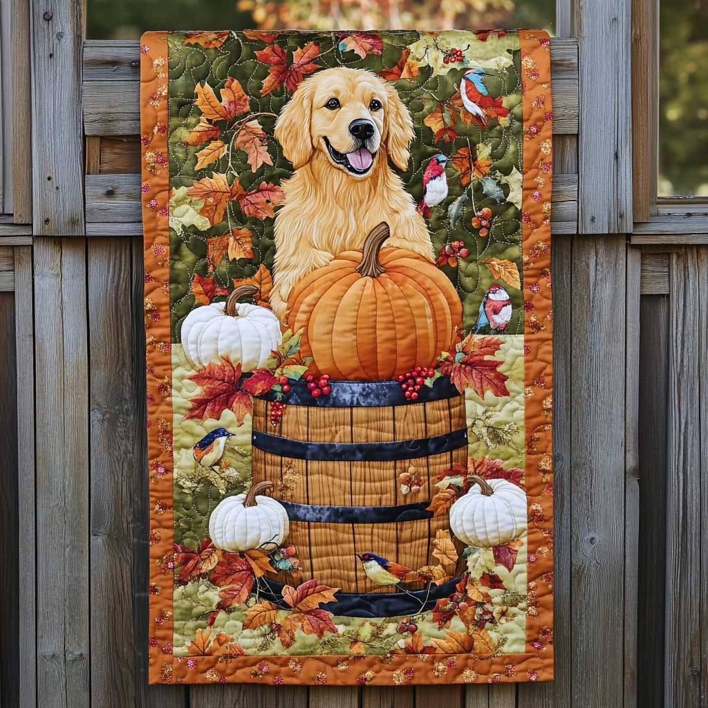 Golden Retriever Garden Guardian Quilted Table Runner Decorations Dog Gift Ideas For Dog Owners