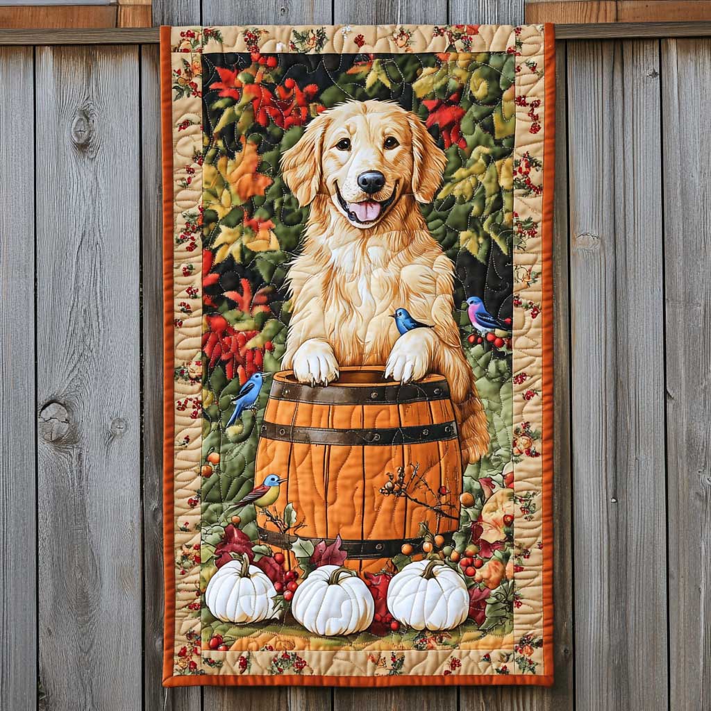 Golden Retriever Happy Harvest Quilted Table Runner Cute Dog Gift Ideas For Dog Owners Xmas