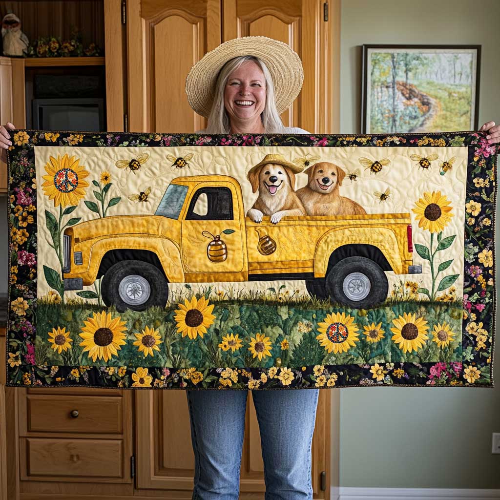 Golden Retriever Joyful Journey Quilted Table Runner Decorations Themed Great Dog Christmas Gifts