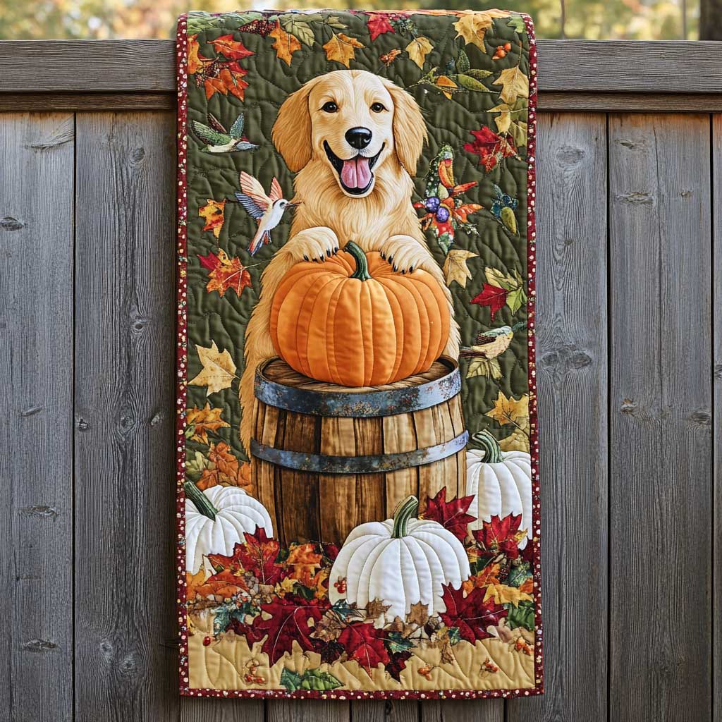 Golden Retriever Pumpkin Bliss Quilted Table Runner Target Pumpkin Fall Decor Table Runner Autumn Gifts Ideas