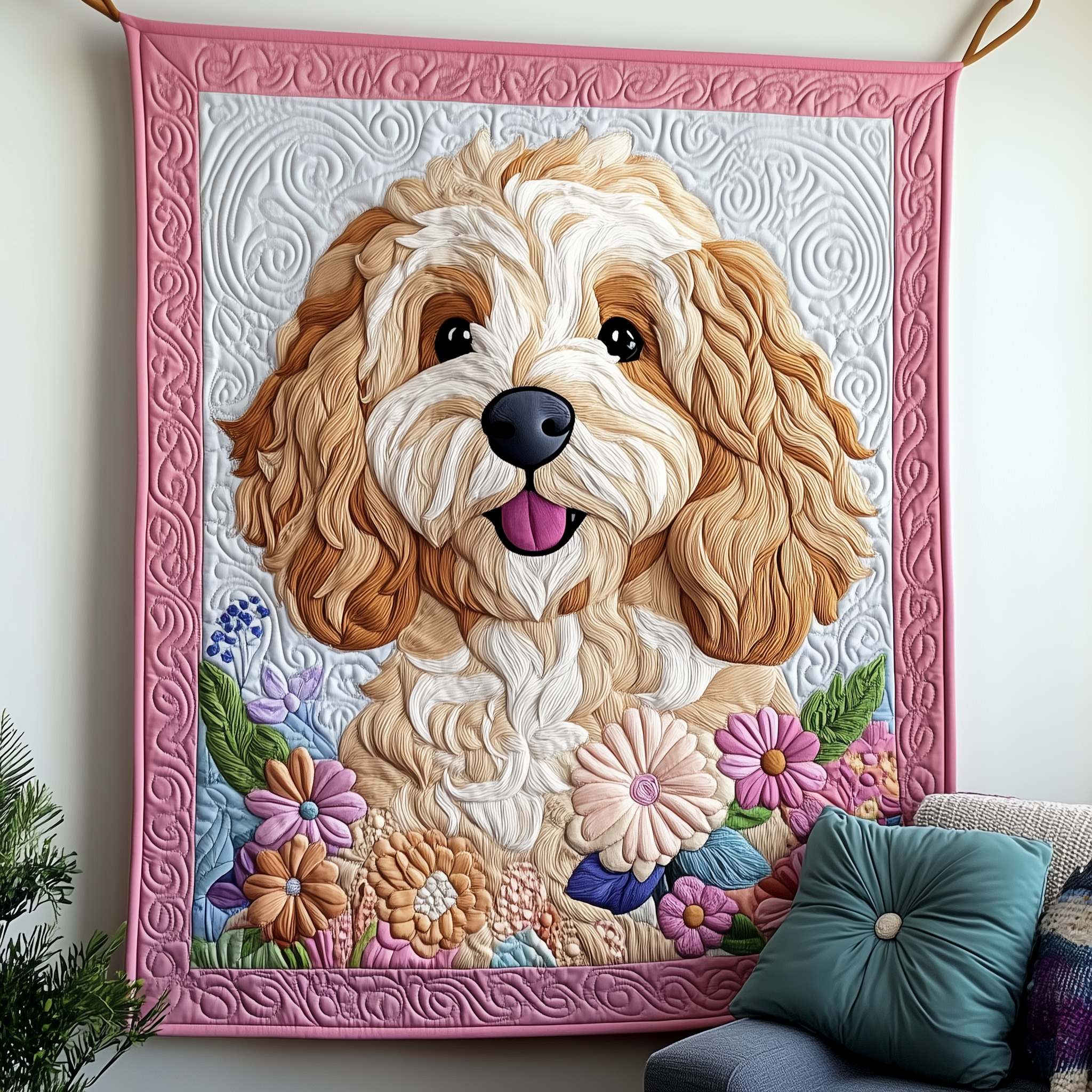 Goldendoodle Quilted Blanket Goldendoodle Merchandise