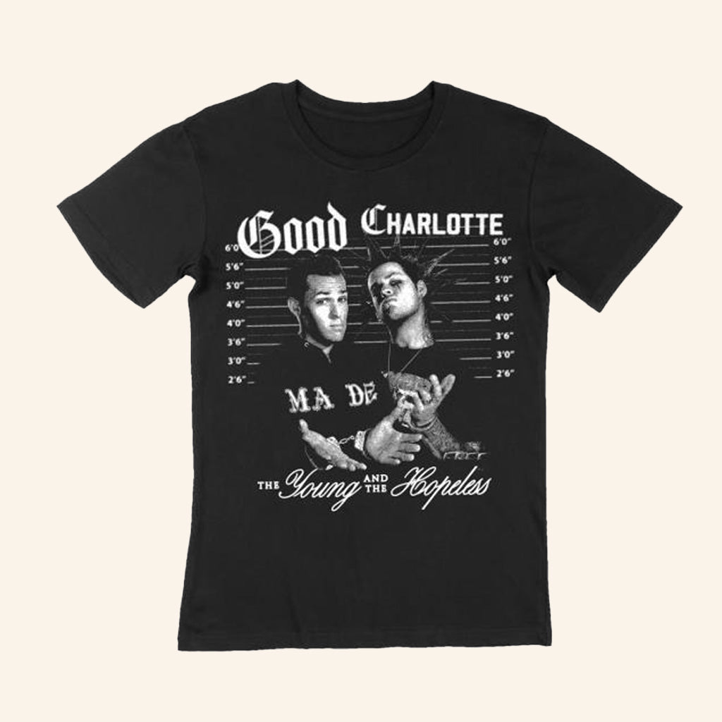 Good Charlotte Merch Old School Mugshot T-Shirt Gifts For Dudes
