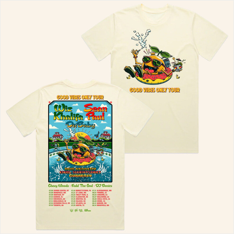 Good Vibes Only Tour Poster Shirt Wiz Khalifa Merch Gift Ideas For Friends Best Friend Gifts