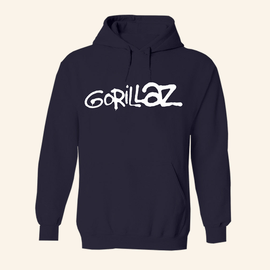 Gorillaz Merch 25 Graffiti Logo Navy Hoodie Birthday Gift Ideas For Him