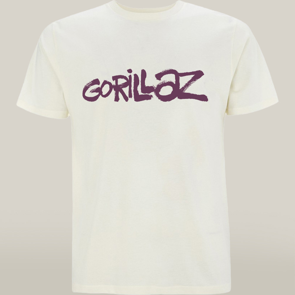 Gorillaz Merch Gorillaz T-shirt Graffiti Logo Natural Best Music Fans Appeal