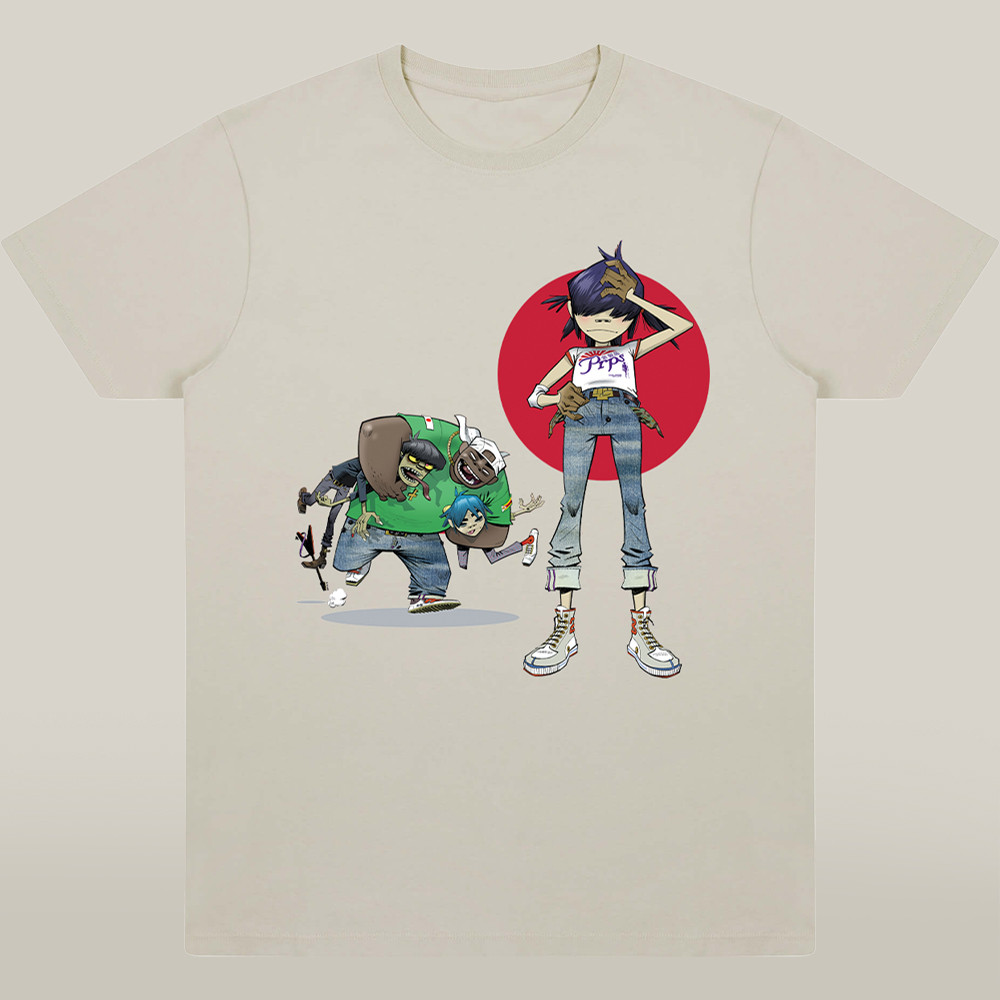 Gorillaz Merch T-shirt Invisible Sun Cool Gorillaz Band Gift For Fans