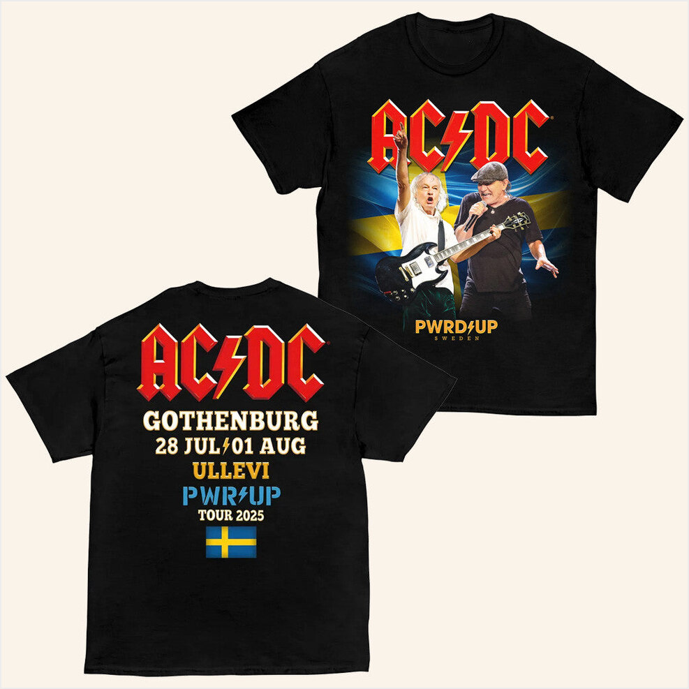 Gothenburg Pwr Up Event Tour T-Shirt ACDC Merch Birthday Gifts For Music Lovers Gifts For BFF