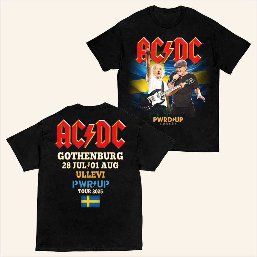 Gothenburg Pwr Up Event Tour T-Shirt ACDC Merch Gifts For Music Lovers Best Friend Gifts