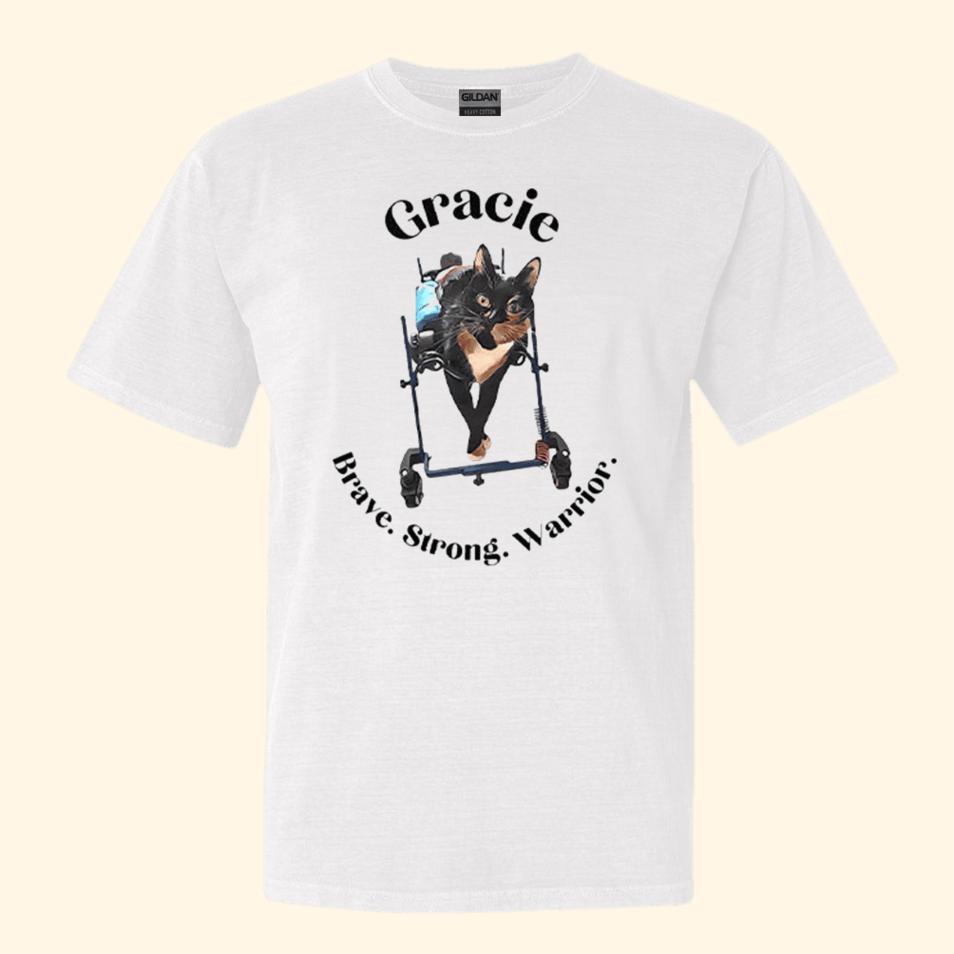 Gracie Cat Brave Strong Warrior T-Shirt Funny Cat Tee Retro Gifts For Him Gifts For Friends