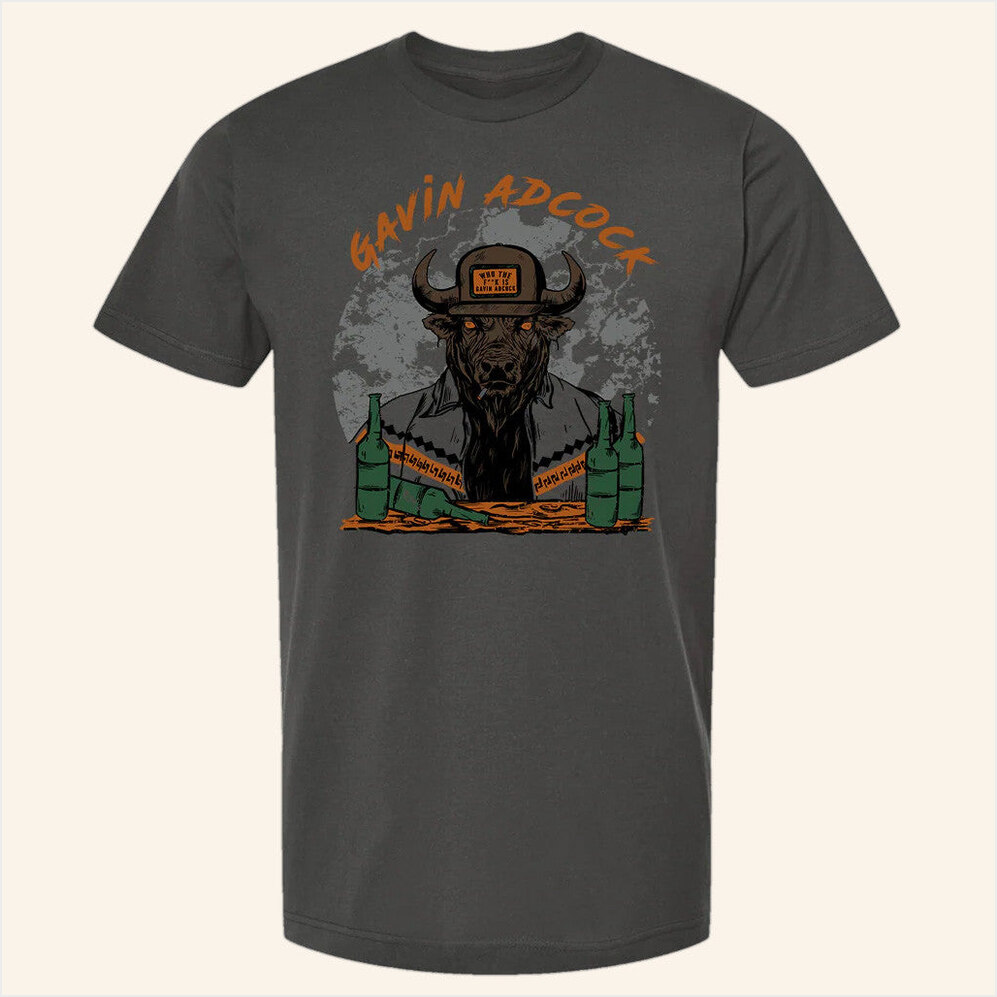Graphite Bull T-Shirt Gavin Adcock Merch Present For Dad Birthday Gifts For Friends
