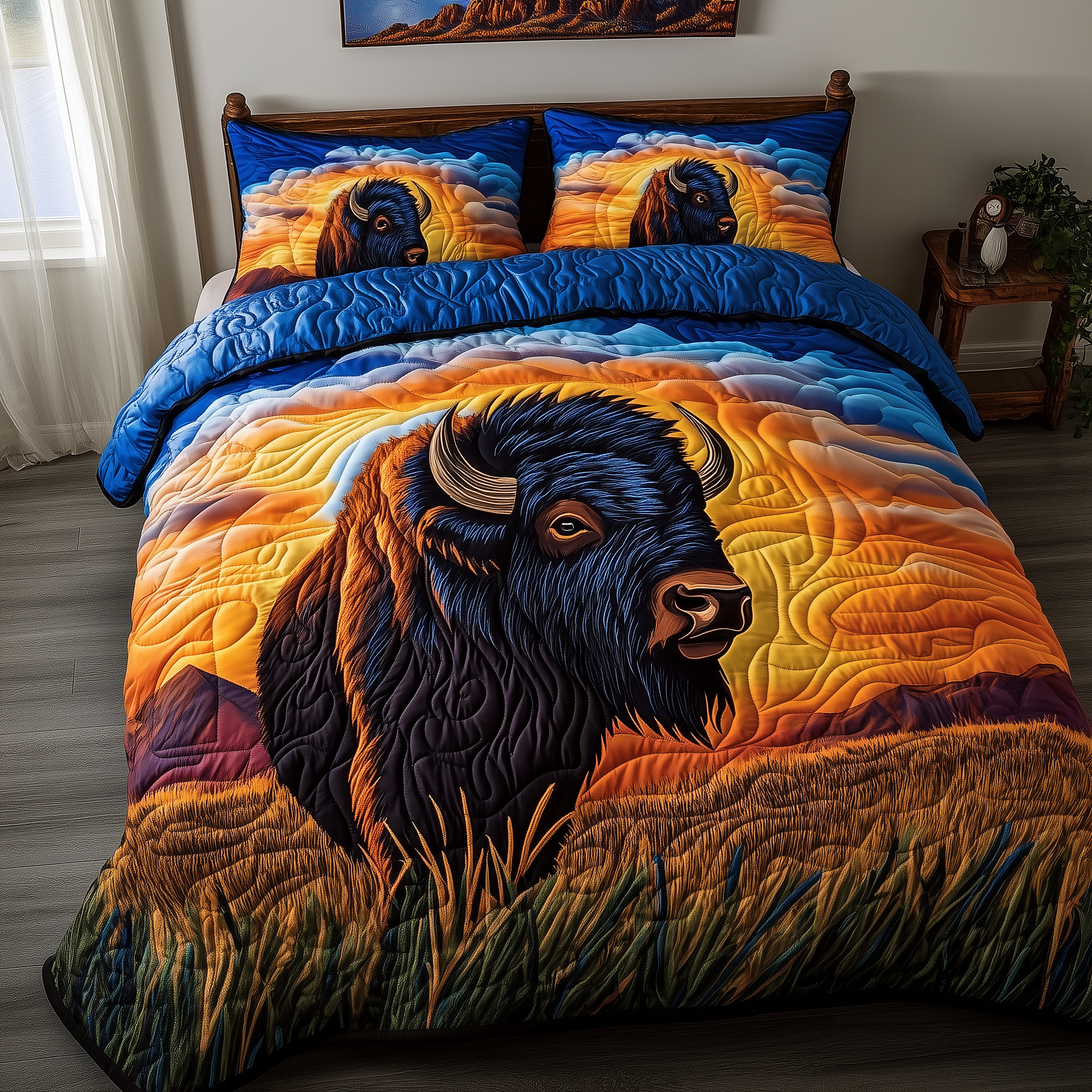 Grassland Guardian Quilted Bedding Set Great Duvet Cover Bedspread Set Cool Gifts For Dad