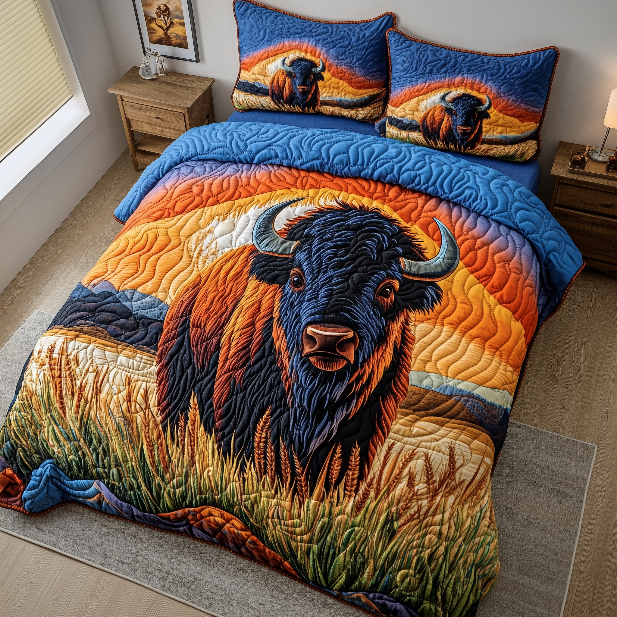 Grassland Guardian Quilted Bedding Set Great Duvet Cover Bedspread Set Step Dad Gifts