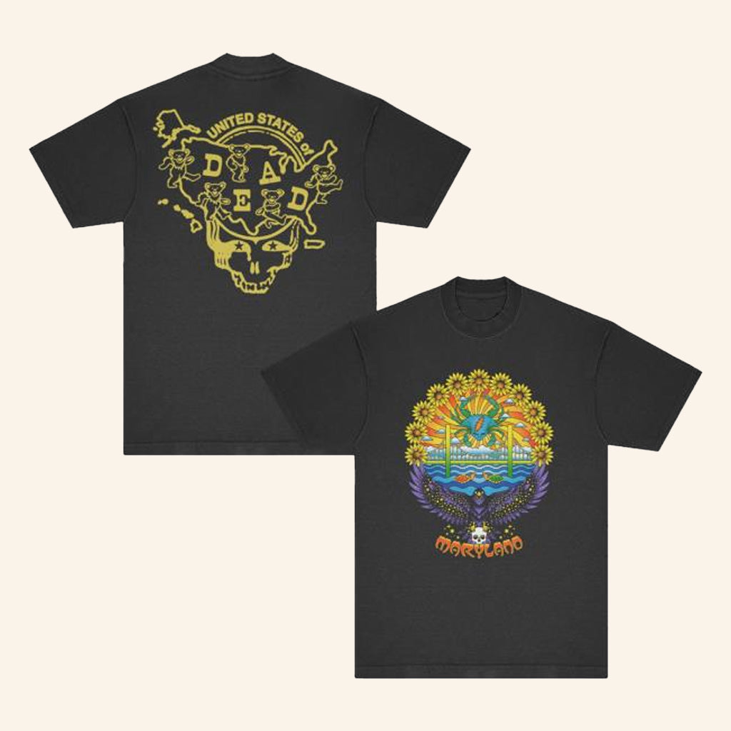 Grateful Dead Merch Maryland United States Of Dead T-Shirt Gifts For Fans