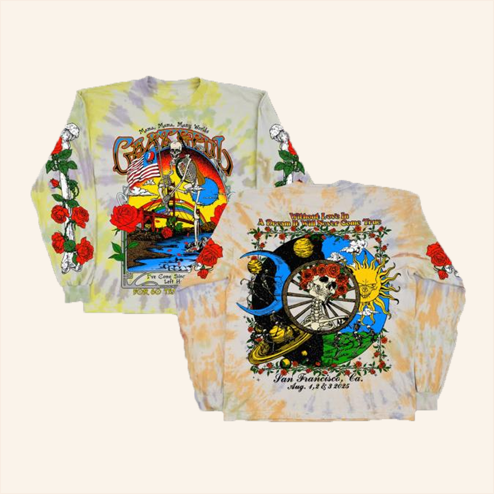 Grateful For 60 Years Tie Dye Long Sleeve Shirt Online Ceramics Merch Best Friend Gifts