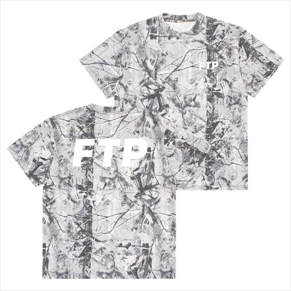 Gray Tree Camo Logo T-Shirt FTP Merch Fthepopulation Merch Gifts For Dudes Gifts For BFF