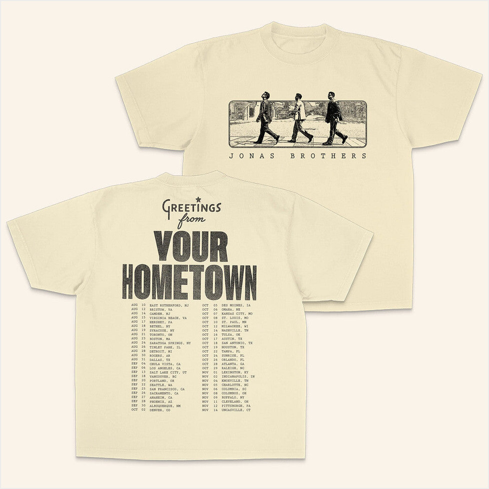Greetings From Your Hometown Jonas Road Tour T-Shirt Jonas Brothers Tour Merch Gifts For Fans