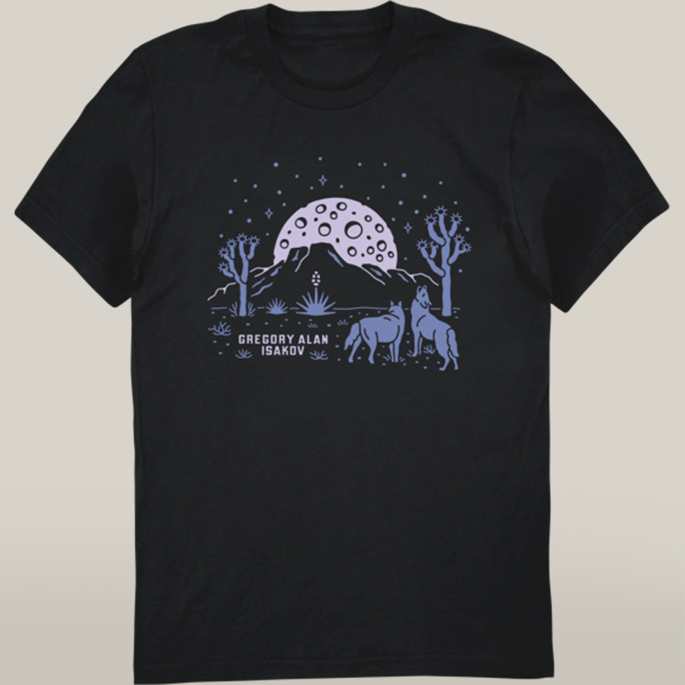 Gregory Alan Isakov Merch T-Shirt Full Moon In Joshua Tree Beautiful Night Gift For Music Lovers