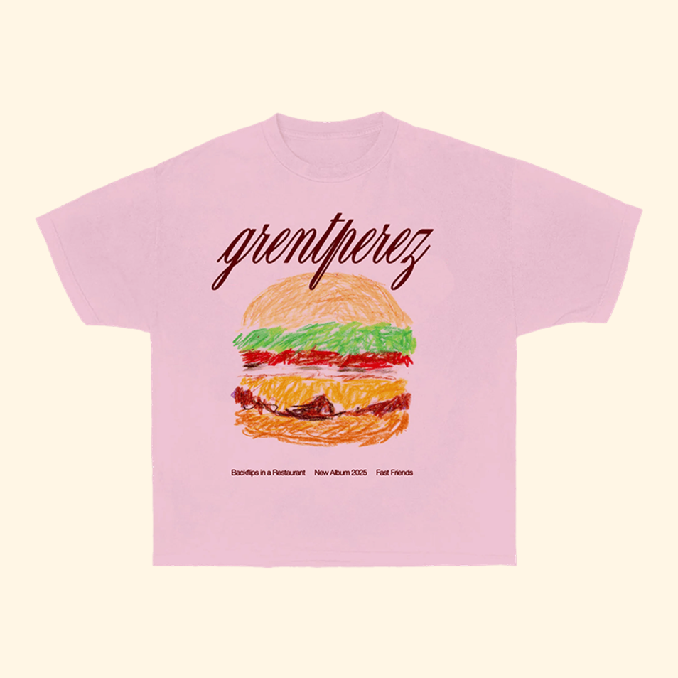 Grentperez Pink Cheeseburger Shirt Fun Music Merch Shirt Gifts For Girlfriend With Humor