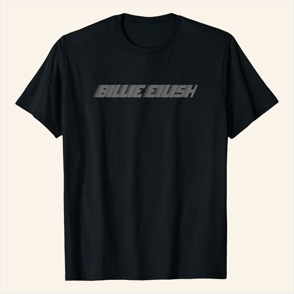 Grey Billie Logo T-Shirt Billie Eilish Merch Unique Gifts For Music Lovers Gifts For Friends