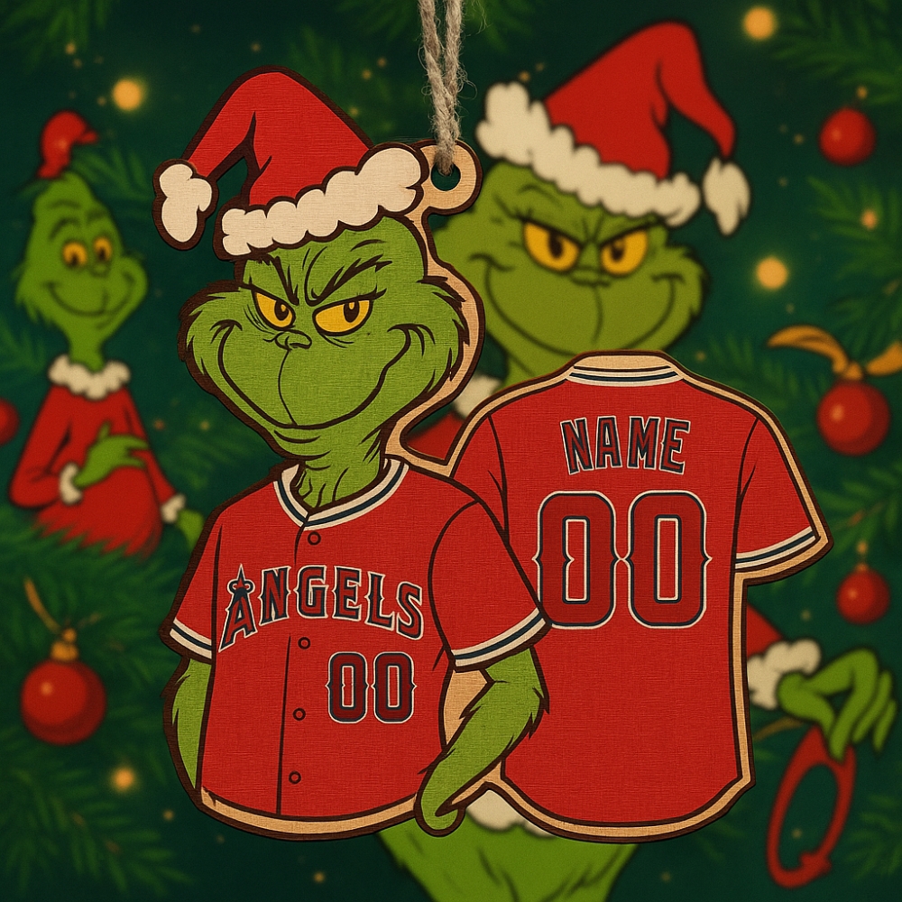 Grinch Angels Baseball Jersey Christmas Ornament Gift 2025