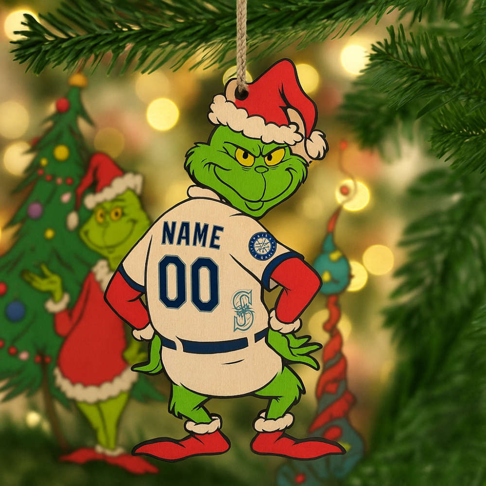 Grinch Athletics Christmas Ornament Custom Name And Number Holiday Gift For Fans 2025