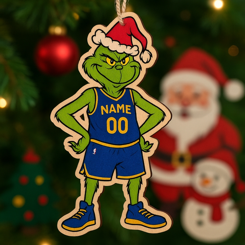 Grinch Nba Golden State Warriors Ornament Personalized Christmas Holiday Decor 2025