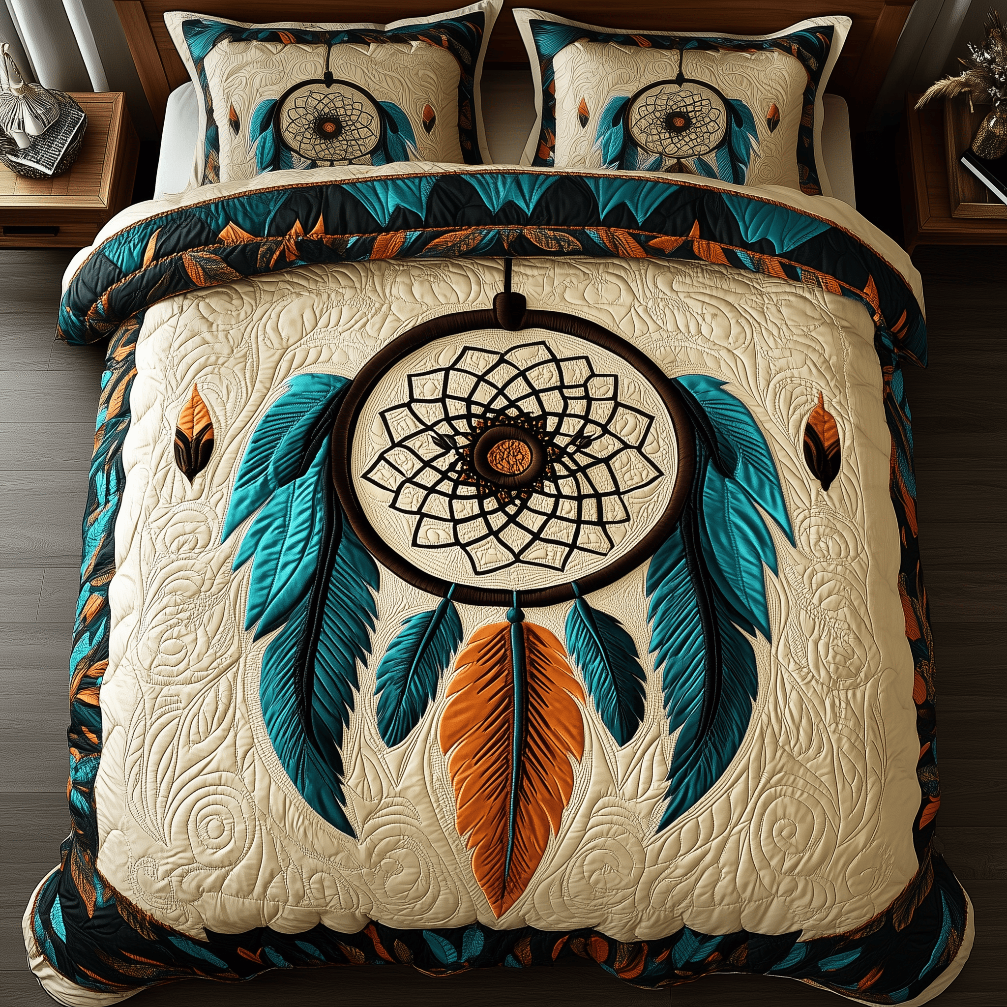 Guardian Dreamcatcher Quilted Bedding Set Unique Duvet Cover Bedspread Set Gift Ideas For My Wife