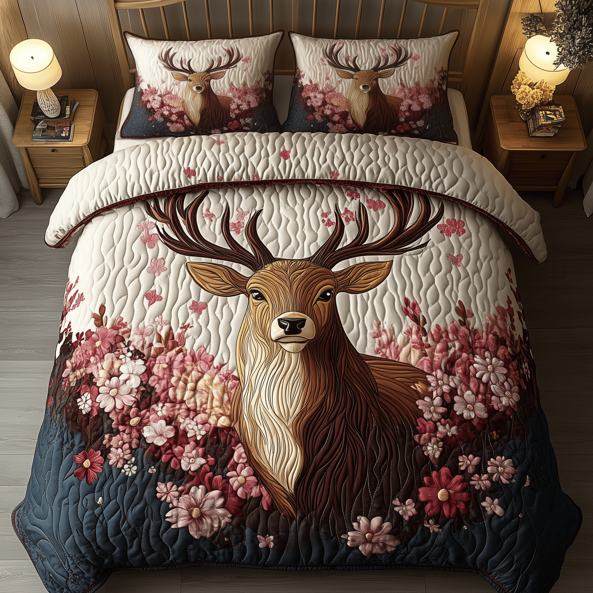 Guardian of Cherry Dreams Quilted Bedding Set Good Father's Day Father Daughter Presents