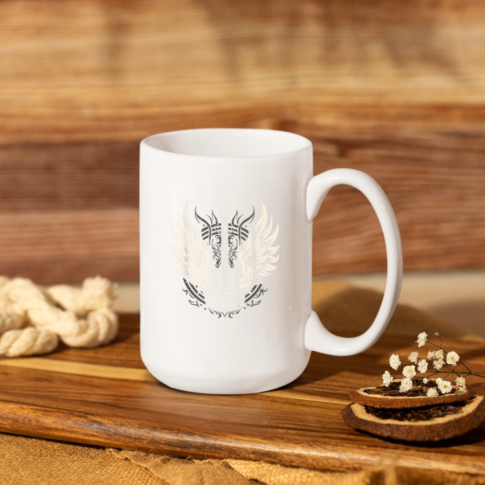 Guitar Wings Vintage Retro 80s Rock & Roll Music Mug