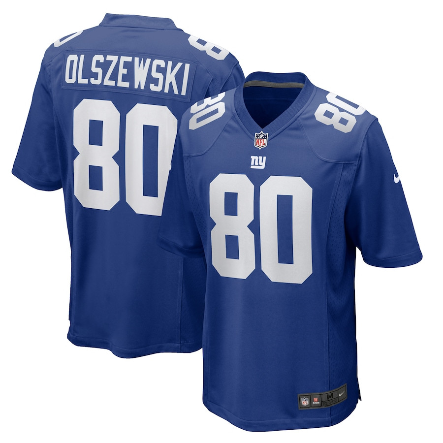 Gunner Olszewski 80 New York Giants Team Game Men Jersey - Royal - JS583