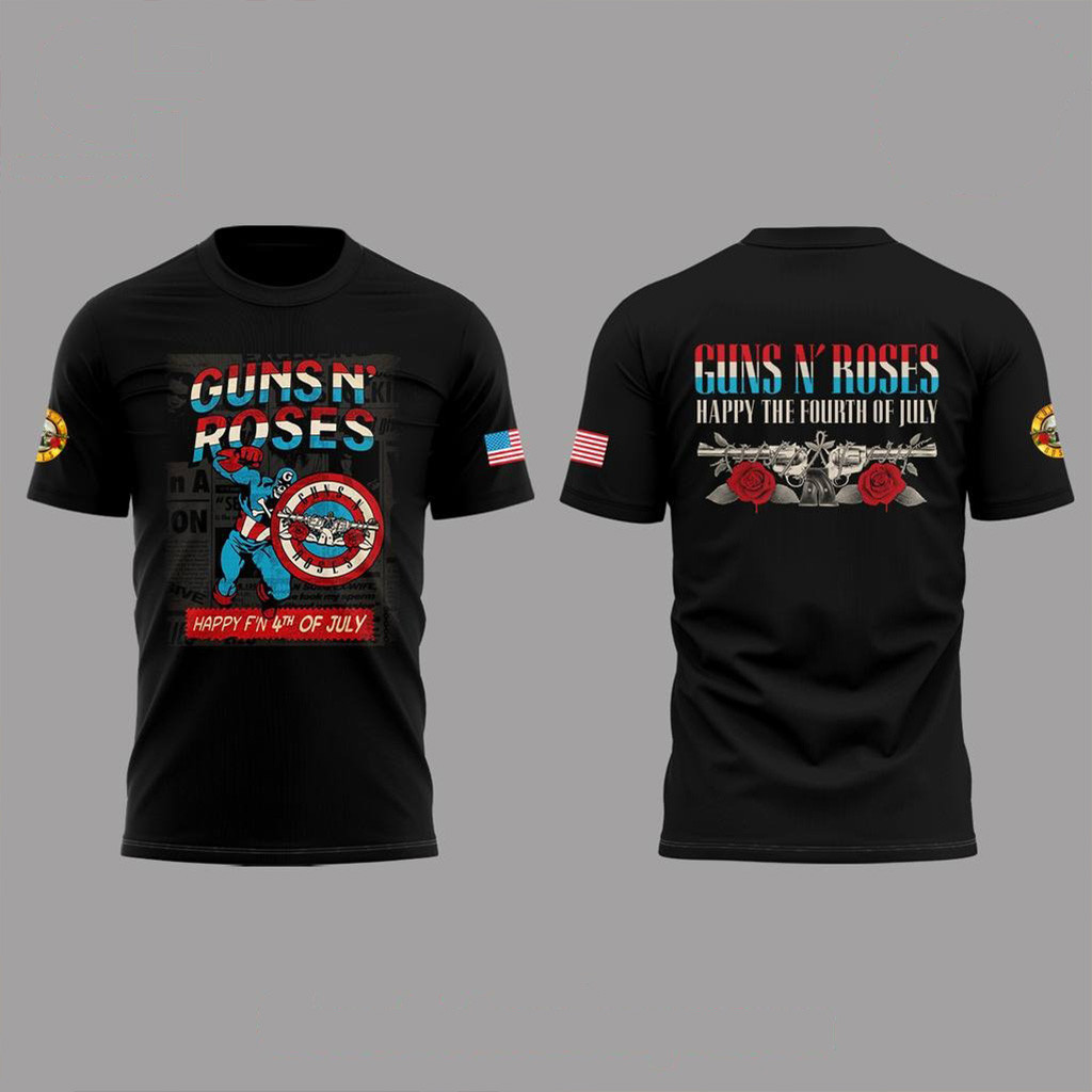 Guns N' Roses Fourth of July Special T-Shirt Guns N' Roses Merch Gifts For Father
