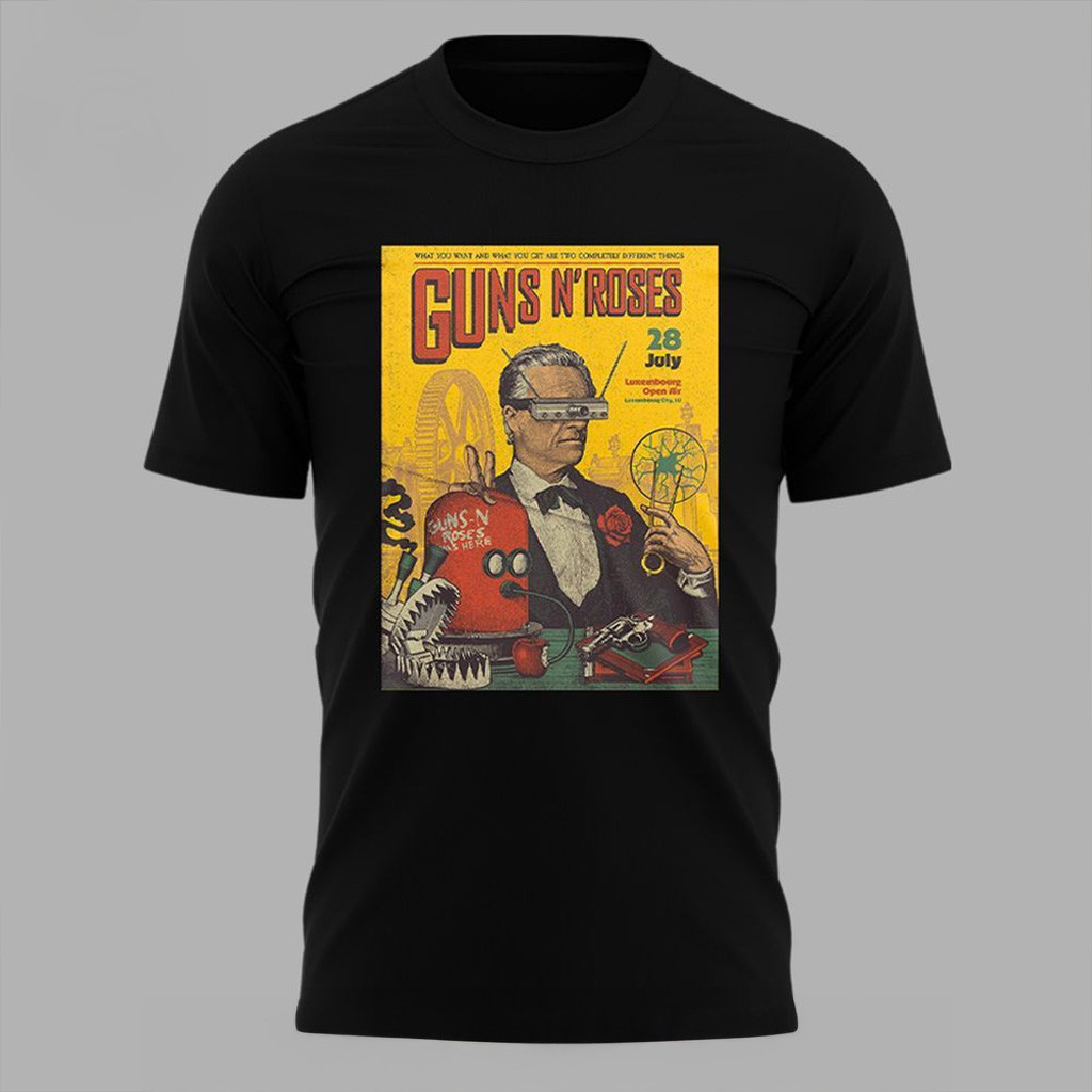 Guns N Roses World Tour To Luxembourg 2025 Tshirt