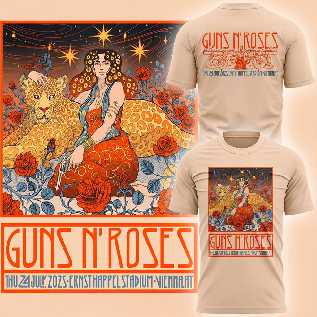Guns N Roses World Tour To Vienna 2025 T-Shirt Guns N Roses Merch Gifts For Fans