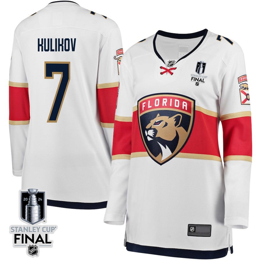 Gustav Forsling 42 Florida Panthers 2024 STANLEY CUP Final Women's Away Breakaway Jersey - White - JS542