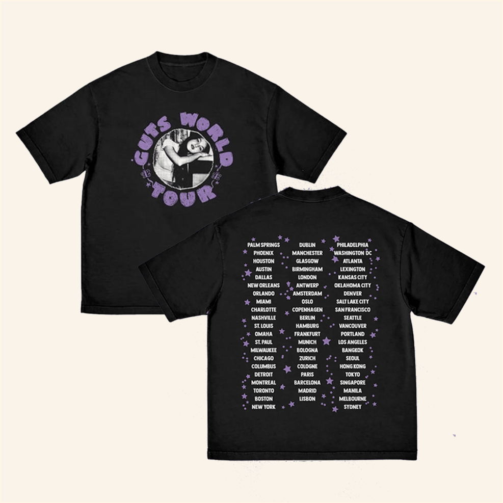Guts Tour Australia Dateback In Black T-Shirt Umusic Merch Gifts For Fans Birthday Gift Ideas