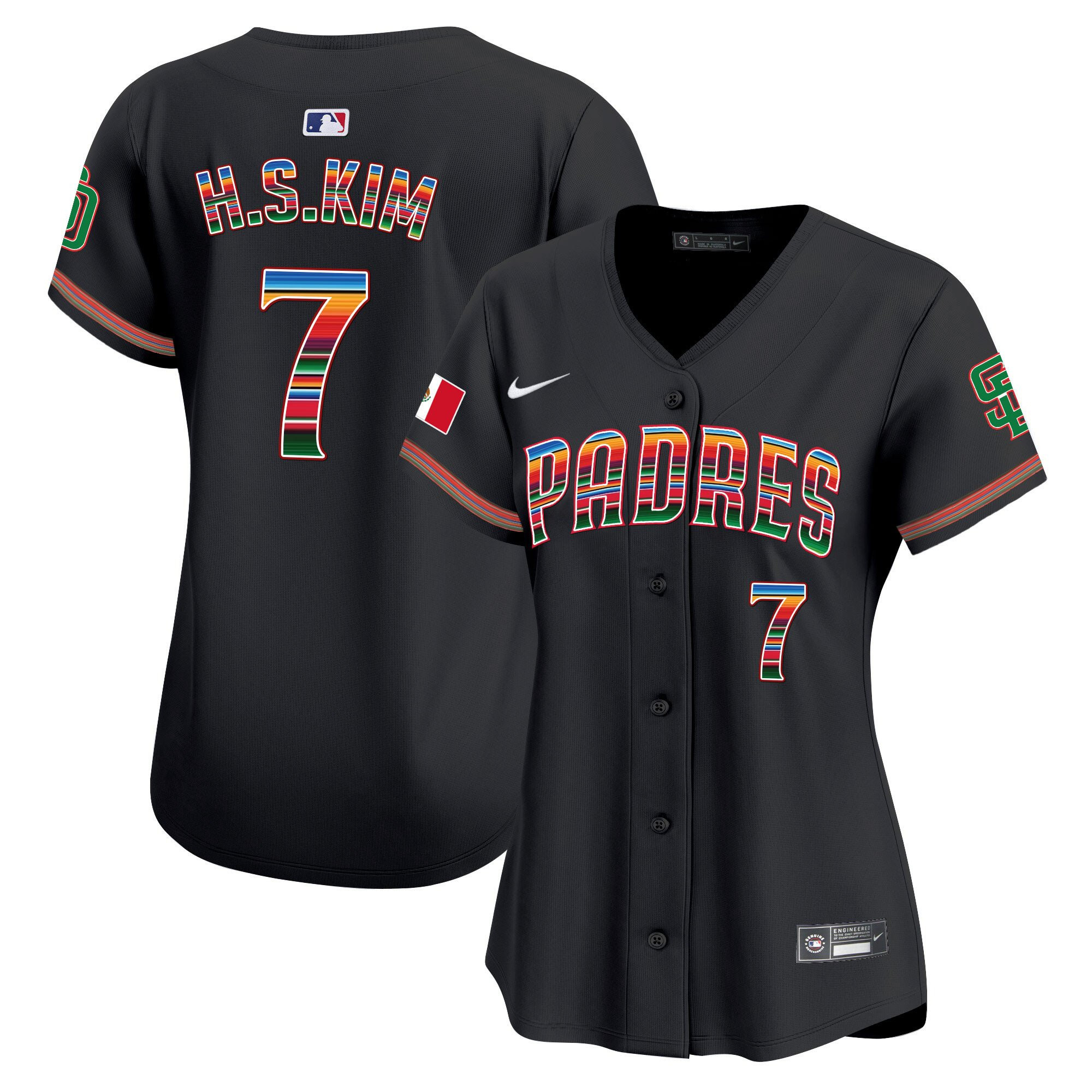 Ha-Seong Kim 7 San Diego Padres Mexico Women Jersey - Black - JS542