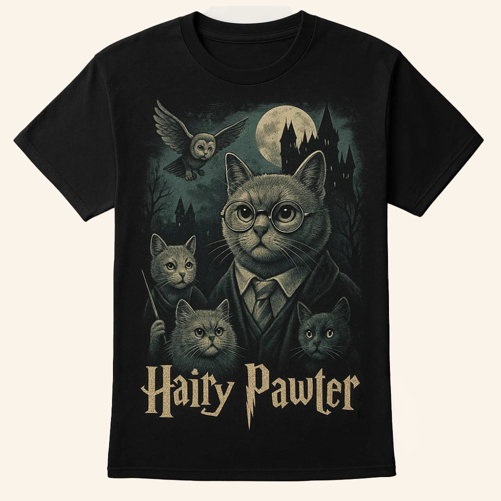 Hairy Pawter Funny Cat Wizards Harry Potter Shirt Halloween Gifts For Friends