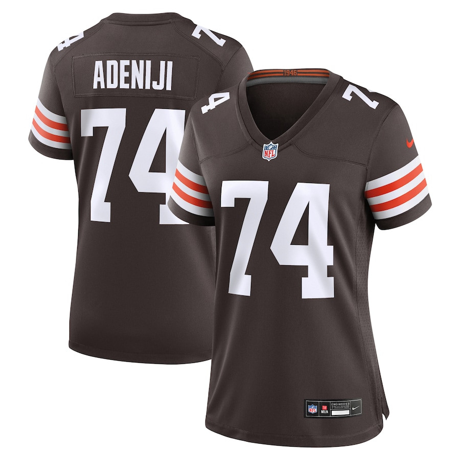 Hakeem Adeniji 74 Cleveland Browns Women's Game Jersey - Brown - JSDV517
