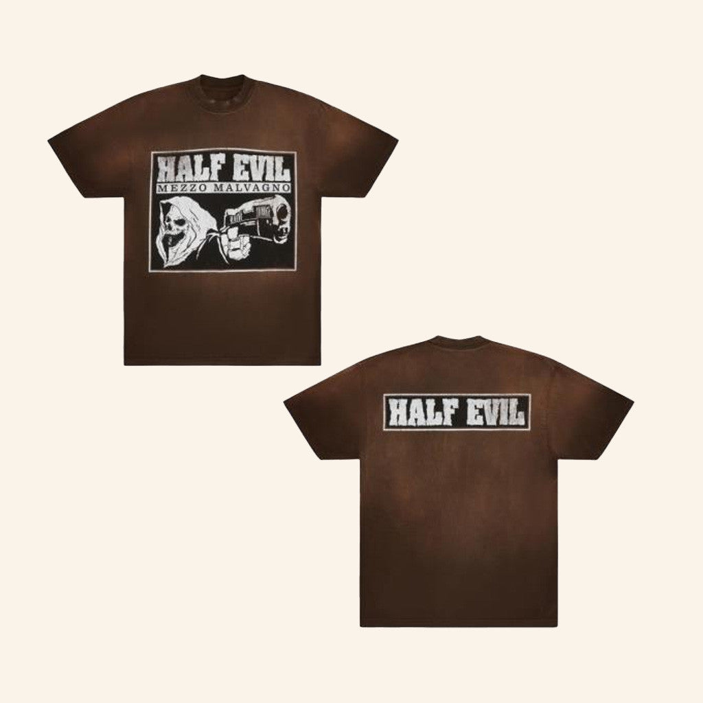 Half Evil CO Merch Warning Shot Shirt Gifts For Dudes