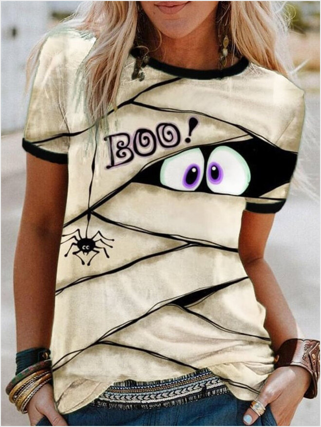 Halloween Peek Monster T-Shirt Boo Clothing Funny Halloween Shirts For Adults