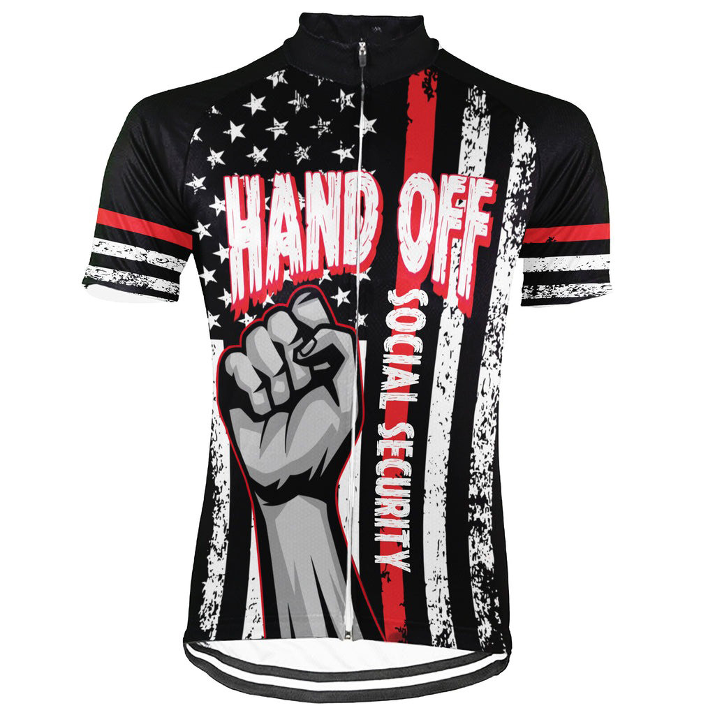 Hand Off Social Security Short Sleeve Cycling Jersey Presents For Bike Enthusiasts